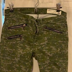 Rag & Bone Digital Camo Jeans with Zipper bottom